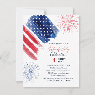 Invitation Fête d'été du Jour de l'Indépendance du 4 juillet