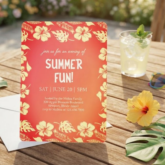 Invitation Fête d'été Good Vibes & Sunshine (Créateur téléchargé)