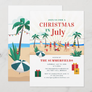 Invitation Fête d'été Noël en juillet Réunion de famille