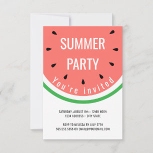 Invitation fête d'été pastèque
