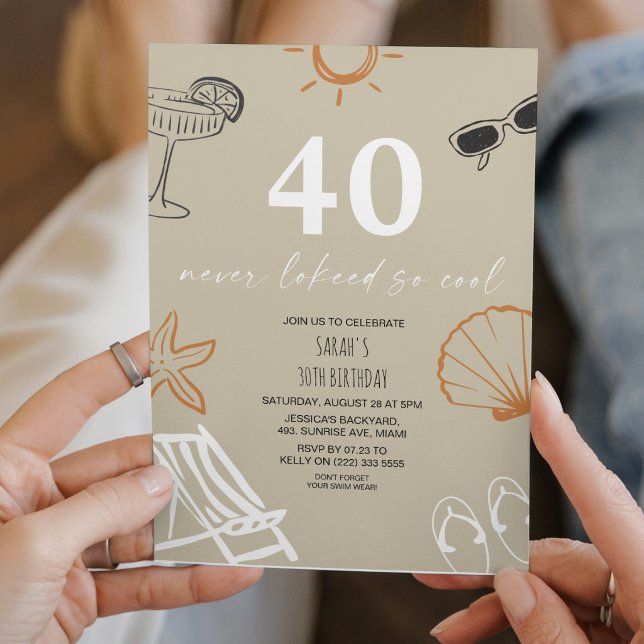 Invitation Fête d'été pour 40 ans  (Créateur téléchargé)
