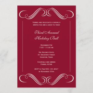 Invitation Fête d'évènement d'entreprise de la symphonie roug