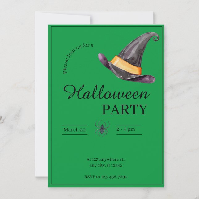 Invitation Fête d'Halloween (Devant)