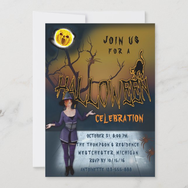 Invitation Fête d'Halloween (Devant)