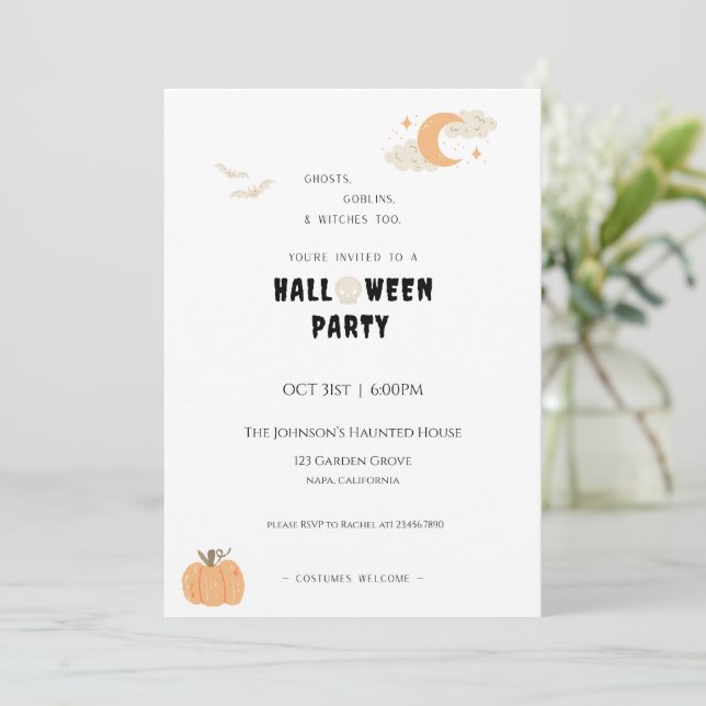 Invitation Fête d'Halloween  (Debout devant)