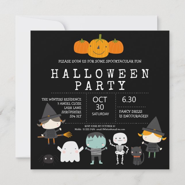 Invitation Fête d'Halloween (Devant)