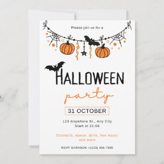 Invitation Fête d'Halloween