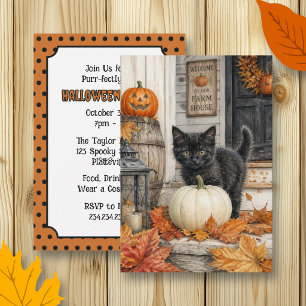 Invitation Fête d'Halloween à thème ferme mignonne
