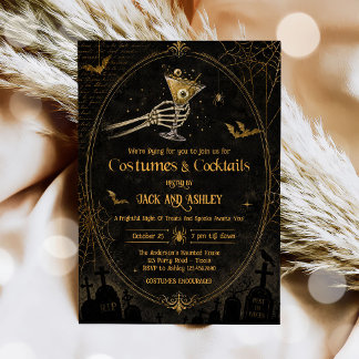 Invitation Fête d'Halloween adulte Costumes et Cocktails