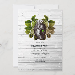 Invitation Fête d'Halloween Adulte en Forêt Rustique