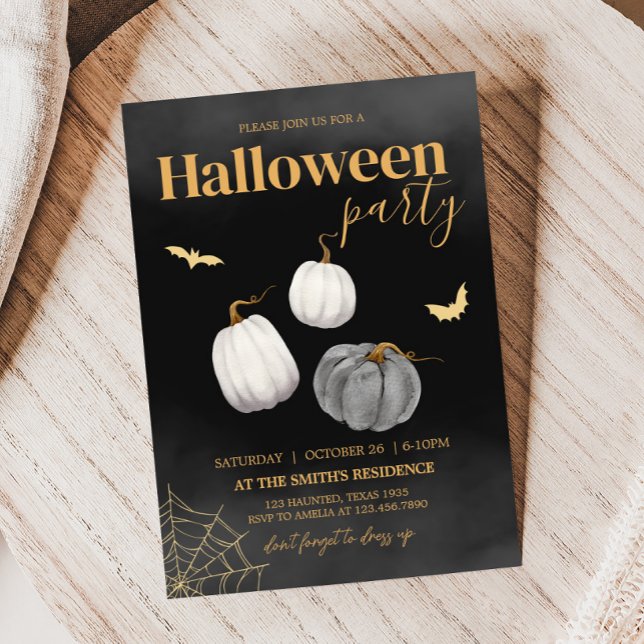 Invitation Fête d'Halloween adulte moderne (Adult Modern Halloween Party Invitation)