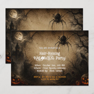 Invitation Fête d'Halloween au Manoir Hanté Épouvantable 