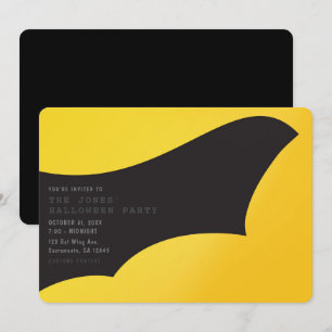 Invitation Fête d'Halloween aux ailes de chauve-souris noires