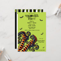 Fête d'Halloween aux jambes noires orange vert sor
