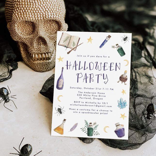 Invitation Fête d'Halloween aux Potions Magiques Fantaisistes (Créateur téléchargé)