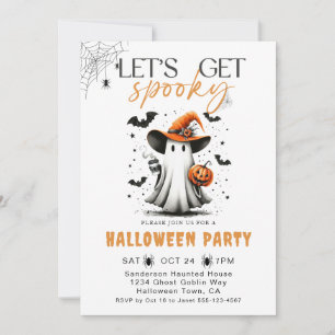 Invitation Fête d'Halloween avec des fantômes effrayants