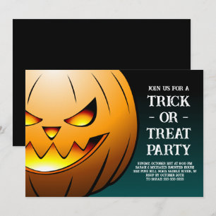 Invitation Fête d'Halloween avec des friandises ou un sort