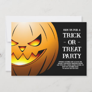 Invitation Fête d'Halloween avec des friandises ou un sort