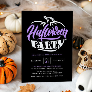 Invitation Fête d'Halloween avec typographie de citrouille vi