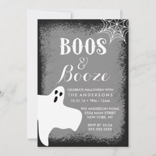 Invitation Fête d'Halloween Boos and Booze