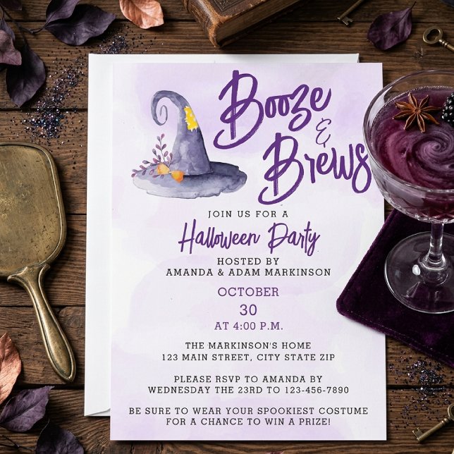 Invitation Fête d'Halloween Budget Boissons et Bières (Créateur téléchargé)