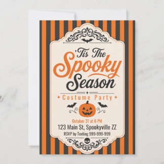 Invitation Fête d'Halloween 'C'est la Saison Effrayante'