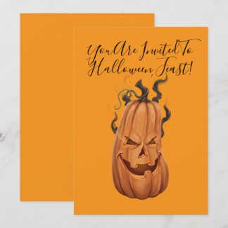 Invitation Fête d'Halloween Citrouille