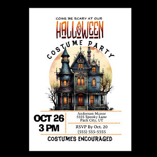 Invitation Fête d'Halloween dans une maison hantée