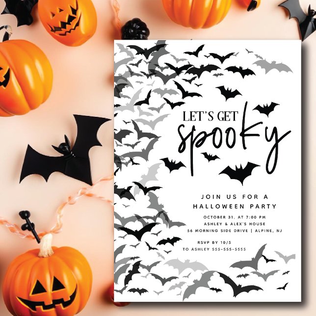 Invitation Fête d'Halloween de chauve-souris éffrayante (Créateur téléchargé)
