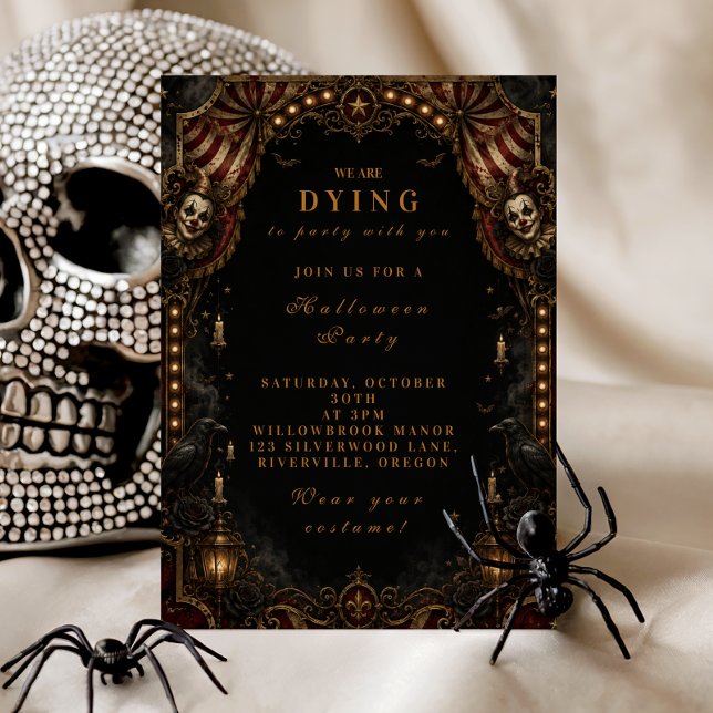 Invitation Fête d'Halloween de Clown Fantaisiste (Créateur téléchargé)