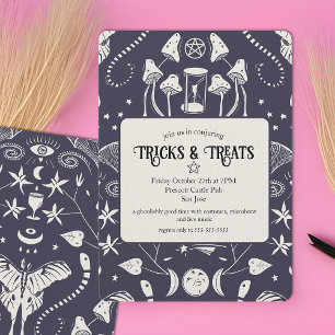 Invitation Fête d'Halloween de cuisine Symboles occultes myst