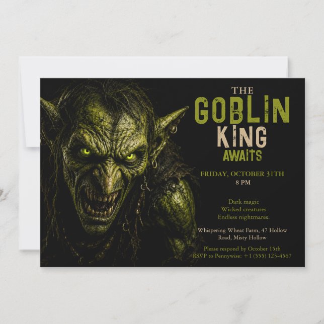 Invitation Fête d'Halloween de Gobelin - Halloween de Fantast (Devant)