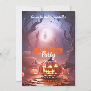 Invitation Fête d'Halloween de Jack O' Lantern Forest