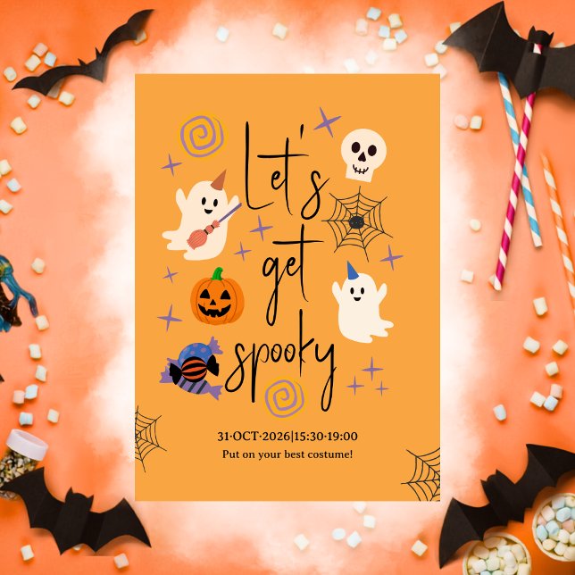 Invitation Fête d'Halloween de la famille de bureau de fantôm (Créateur téléchargé)