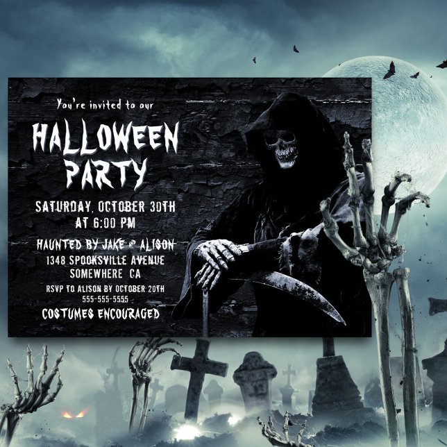 Invitation Fête d'Halloween de la Faucheuse Effrayante (Créateur téléchargé)