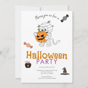 Invitation Fête d'Halloween de la maman tenant Jack-O' Lanter