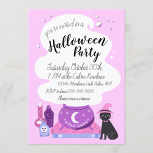 Invitation Fête d'Halloween de Pastel Witch