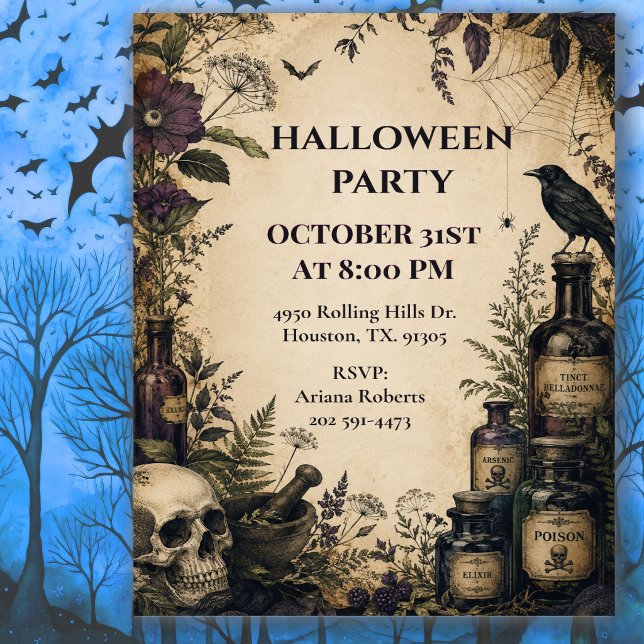 Invitation Fête d'Halloween de pharmacie ancienne (Créateur téléchargé)