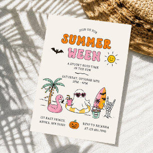 Invitation Fête d'Halloween de piscine d'été de Summerween