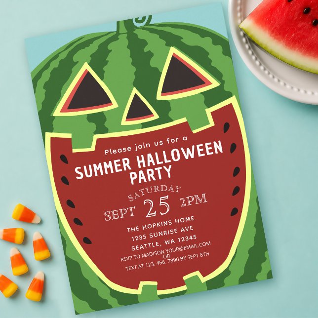 Invitation Fête d'Halloween d'été Citrouille Jack-o-Lantern p (Créateur téléchargé)