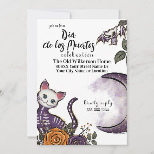 Invitation Fête d'Halloween Dia de los Muertos