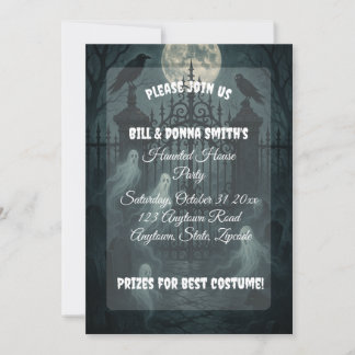 Invitation Fête d'Halloween du cimetière éffrayant