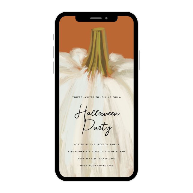 Invitation Fête d'Halloween du Citrouille blanc (Créateur téléchargé)
