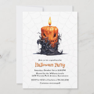 Invitation Fête d'Halloween du Citrouille de la bougie éffray