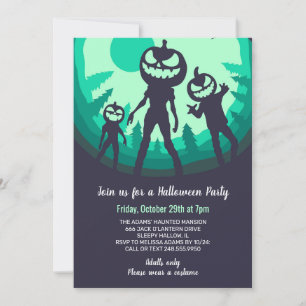 Invitation Fête d'Halloween effrayant Bumkin Zombies