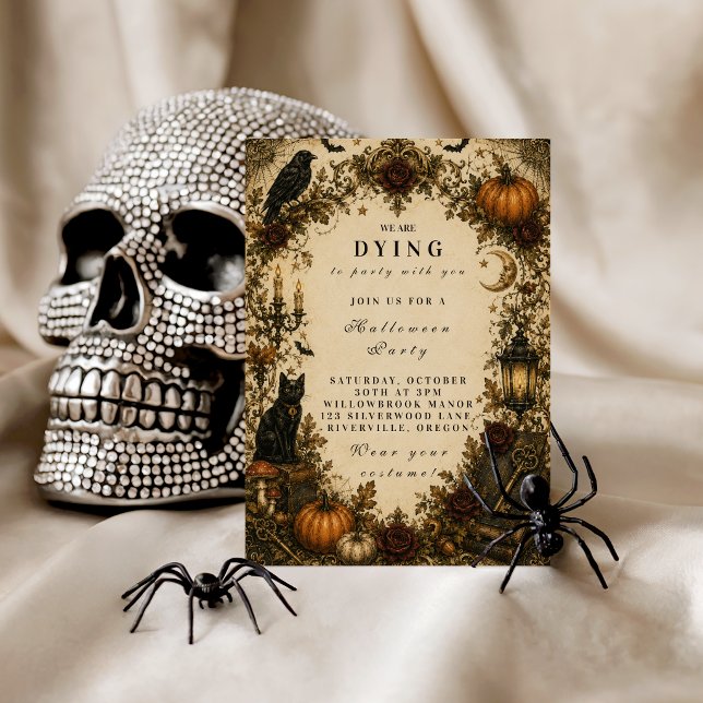 Invitation Fête d'Halloween élégante et vintage (Créateur téléchargé)