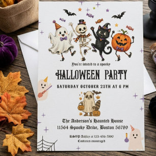 Invitation Fête d'Halloween élégante pour enfants