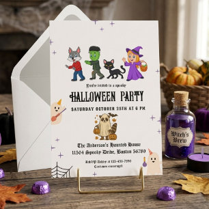 Invitation Fête d'Halloween élégante pour enfants