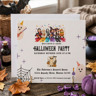 Invitation Fête d'Halloween élégante pour enfants