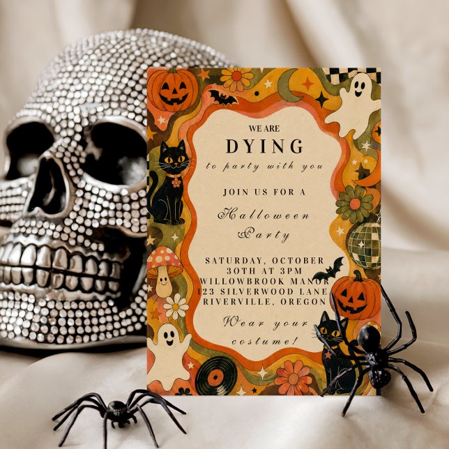 Invitation Fête d'Halloween élégante vintage rétro (Créateur téléchargé)